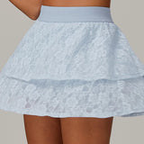 Gonna sportiva in pizzo trasparente