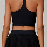 レースシアーメッシュバックヨガタンク