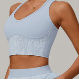 レースシアーメッシュバックヨガタンク