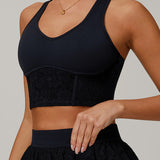 レースシアーメッシュバックヨガタンク