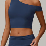 エコリサイクルアシンメトリーショルダーアスレチックタンク