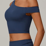 エコリサイクルアシンメトリーショルダーアスレチックタンク