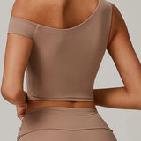 エコリサイクルアシンメトリーショルダーアスレチックタンク