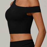 エコリサイクルアシンメトリーショルダーアスレチックタンク