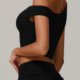 エコリサイクルアシンメトリーショルダーアスレチックタンク