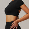 Hollow Back Quick-Dry Crew Neck Yoga Tee