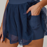 エコリサイクルメッシュレイヤード速乾テニスドレス