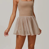 エコリサイクルメッシュレイヤード速乾テニスドレス