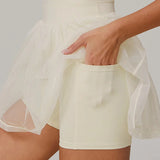 エコリサイクルメッシュレイヤード速乾テニスドレス