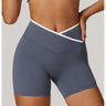 Colorblock Crossback High-Waist Shorts