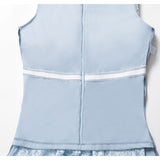 レースメッシュパネル通気性ドレス