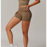 ブラッシュドフォールドオーバーハイウエストショーツ