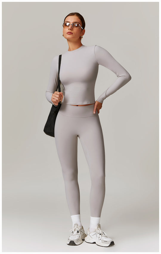 Versatile Fleece-Lined Long Sleeve Yoga Top