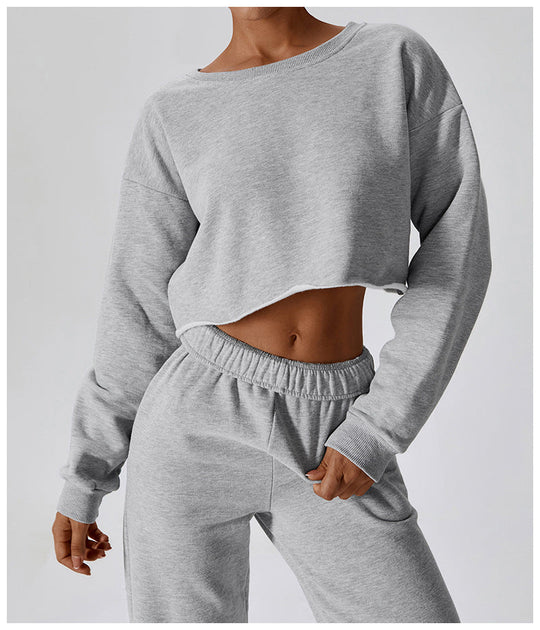 Cashmere Plush Waffle Cropped Long Sleeve