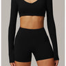 V-Neck Fitted Quick-Dry Yoga Long Sleeve