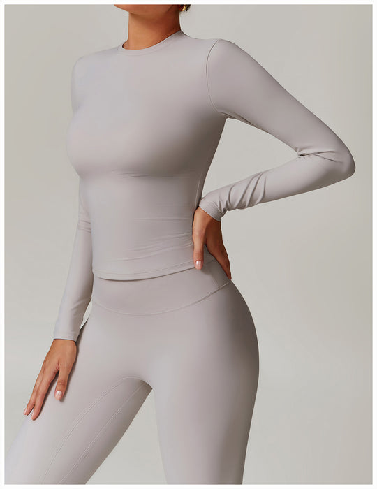 Versatile Fleece-Lined Long Sleeve Yoga Top