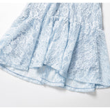 レースメッシュパネル通気性ドレス