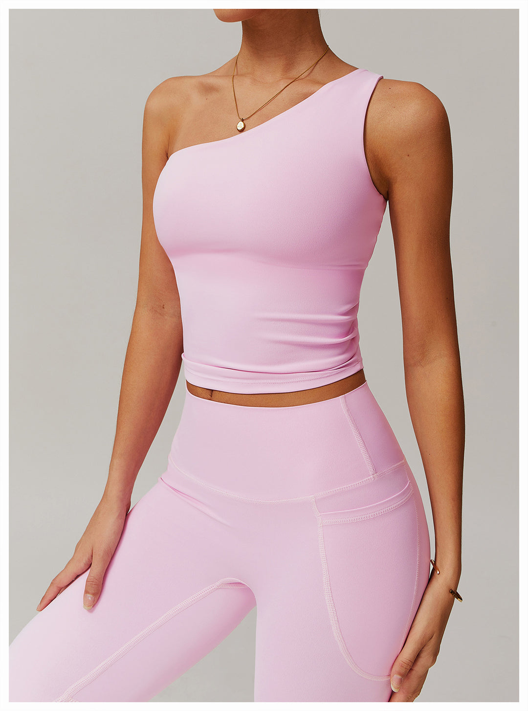 One-Shoulder Cinched Yoga Tank