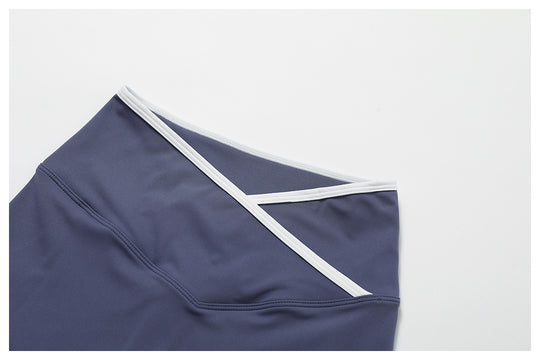 Crossback High-Waist Colorblock Shorts