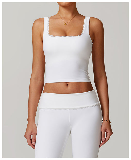 Lace-Trim Yoga Cami