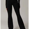 Brushed Foldover High-Waist Ruched Flared Yoga Pants