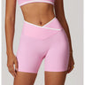 Colorblock Crossback High-Waist Shorts
