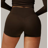 ブラッシュドフォールドオーバーハイウエストショーツ