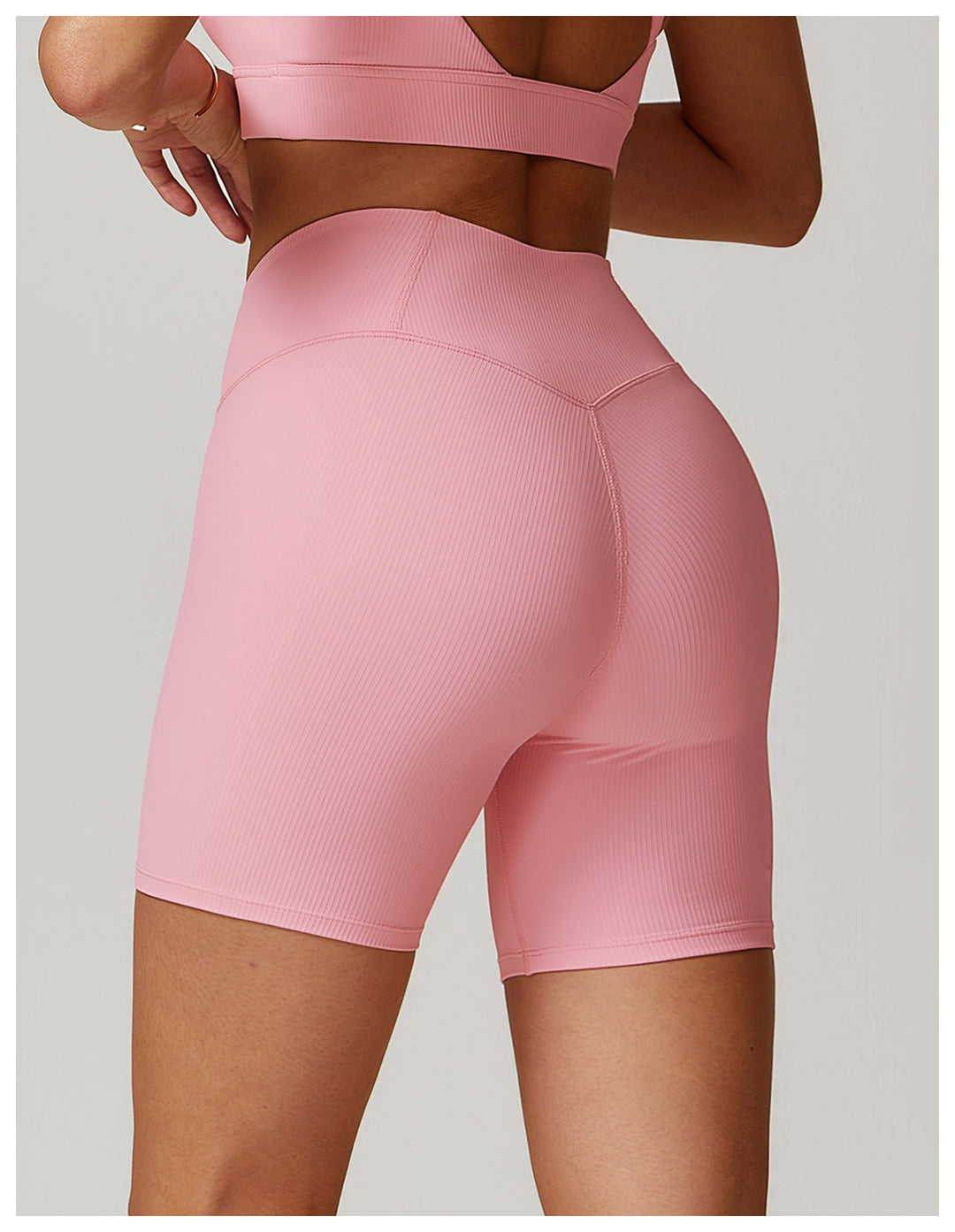 Ribbed High-Waist Sculpting Yoga Shorts