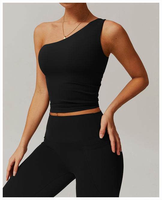 One-Shoulder Cinched Yoga Tank