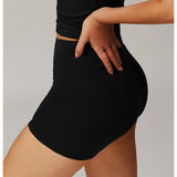 ブラッシュドフォールドオーバーハイウエストショーツ