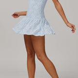 レースメッシュパネル通気性ドレス