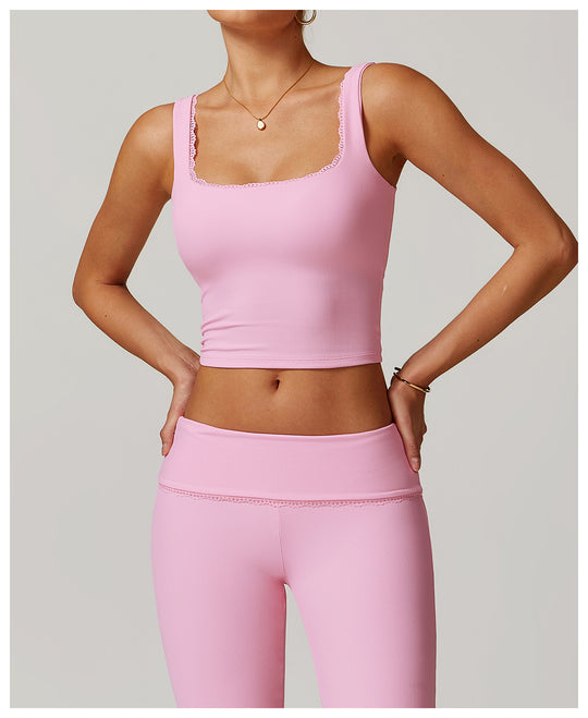 Lace-Trim Yoga Cami