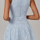 レースメッシュパネル通気性ドレス