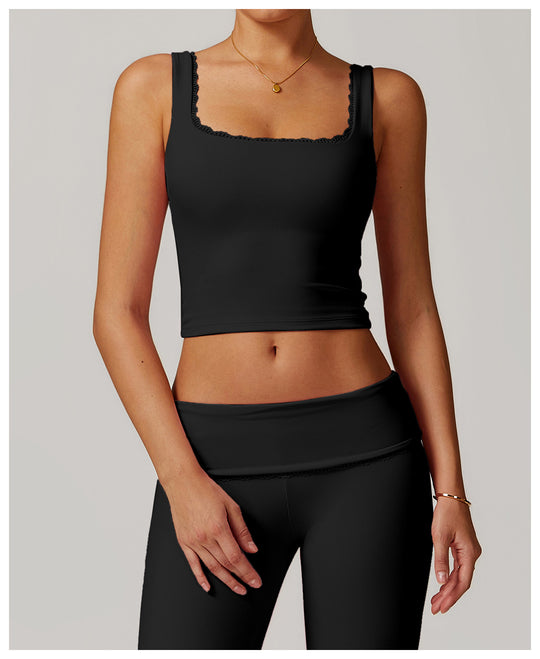 Lace-Trim Yoga Cami