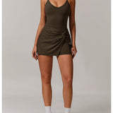 Abito incrociato con drappeggio sul davanti