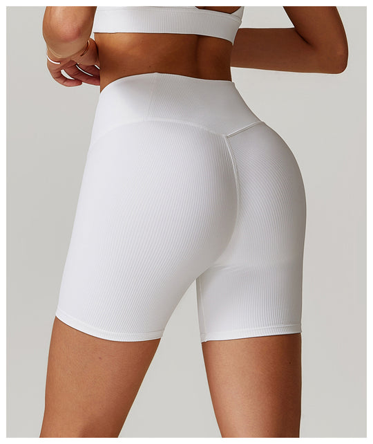 Ribbed High-Waist Sculpting Yoga Shorts