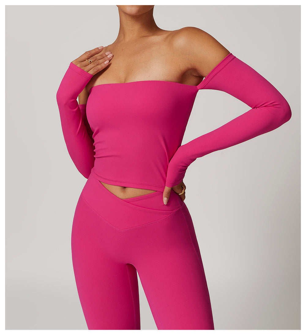 One-Shoulder Long Sleeve Workout Coverup