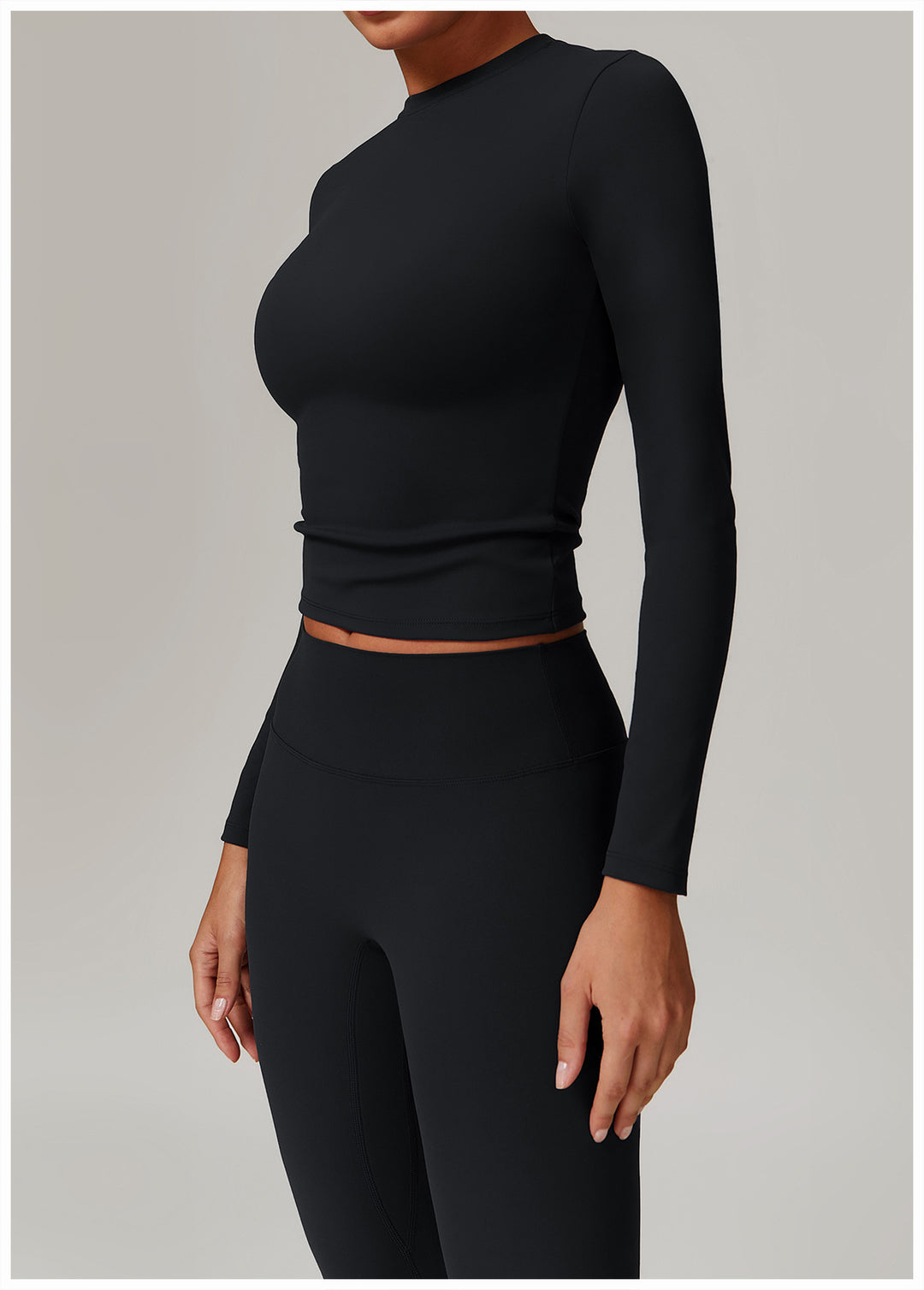 Versatile Fleece-Lined Long Sleeve Yoga Top