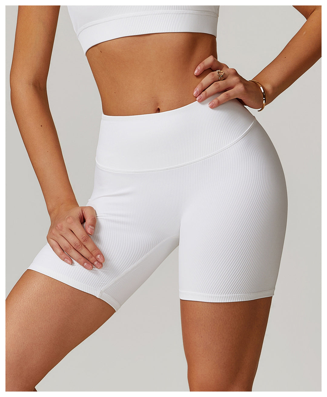 Ribbed High-Waist Sculpting Yoga Shorts