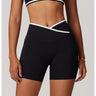 Colorblock Crossback High-Waist Shorts