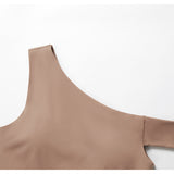 エコリサイクルアシンメトリーショルダーアスレチックタンク