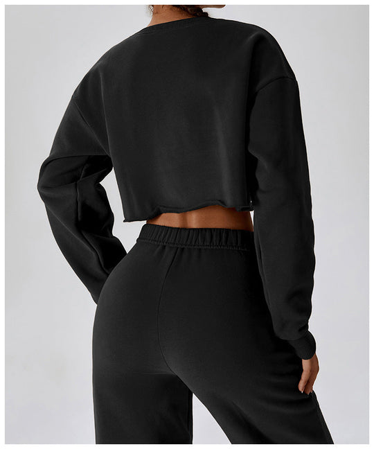 Cashmere Plush Waffle Cropped Long Sleeve