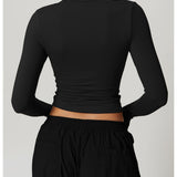 速乾性Vネックコンプレッションロングスリーブ