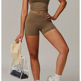 ブラッシュドフォールドオーバーハイウエストショーツ