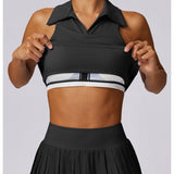 ノースリーブクロップドポロ