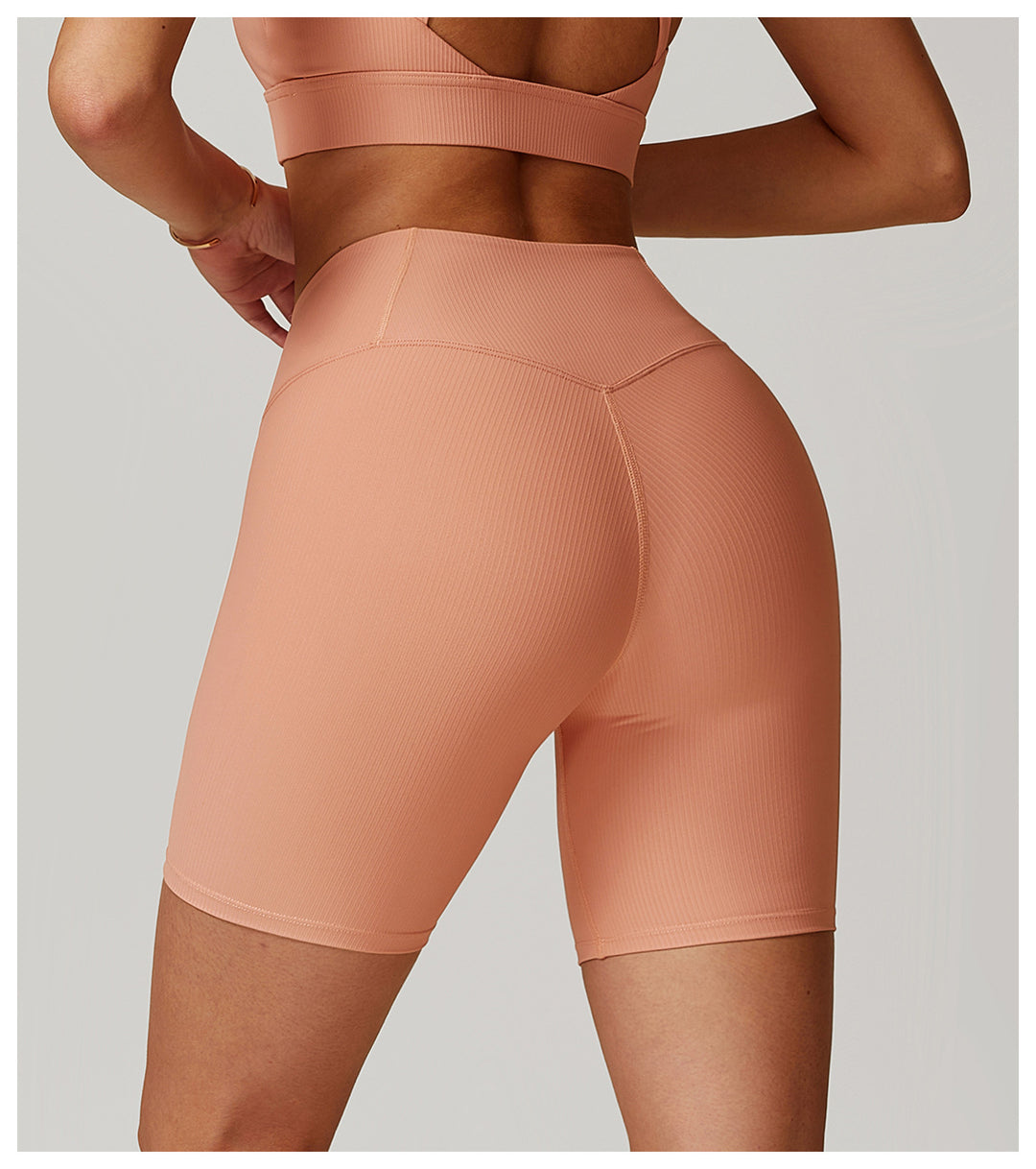 Ribbed High-Waist Sculpting Yoga Shorts