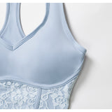 レースシアーメッシュバックヨガタンク