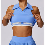 ノースリーブクロップドポロ