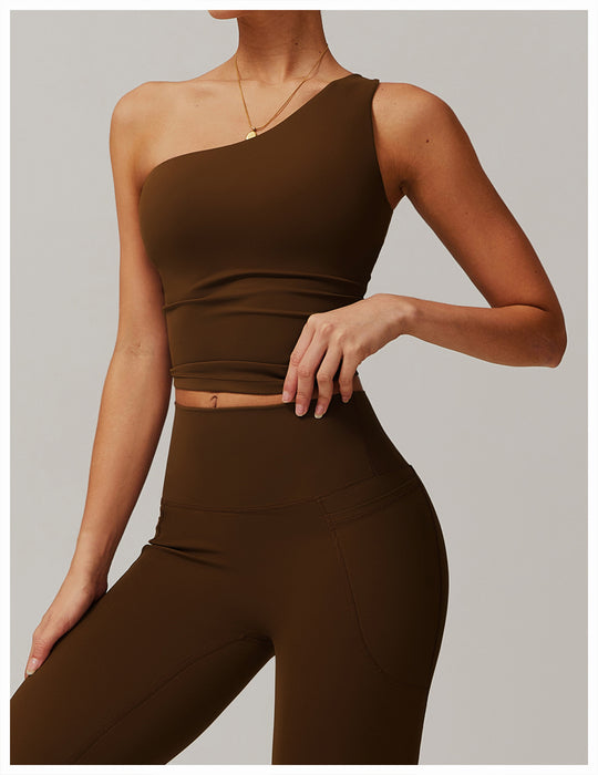 One-Shoulder Cinched Yoga Tank