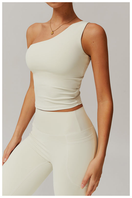 One-Shoulder Cinched Yoga Tank